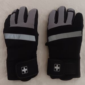 Swiss Tech Black & Gray Reflective Winter Gloves